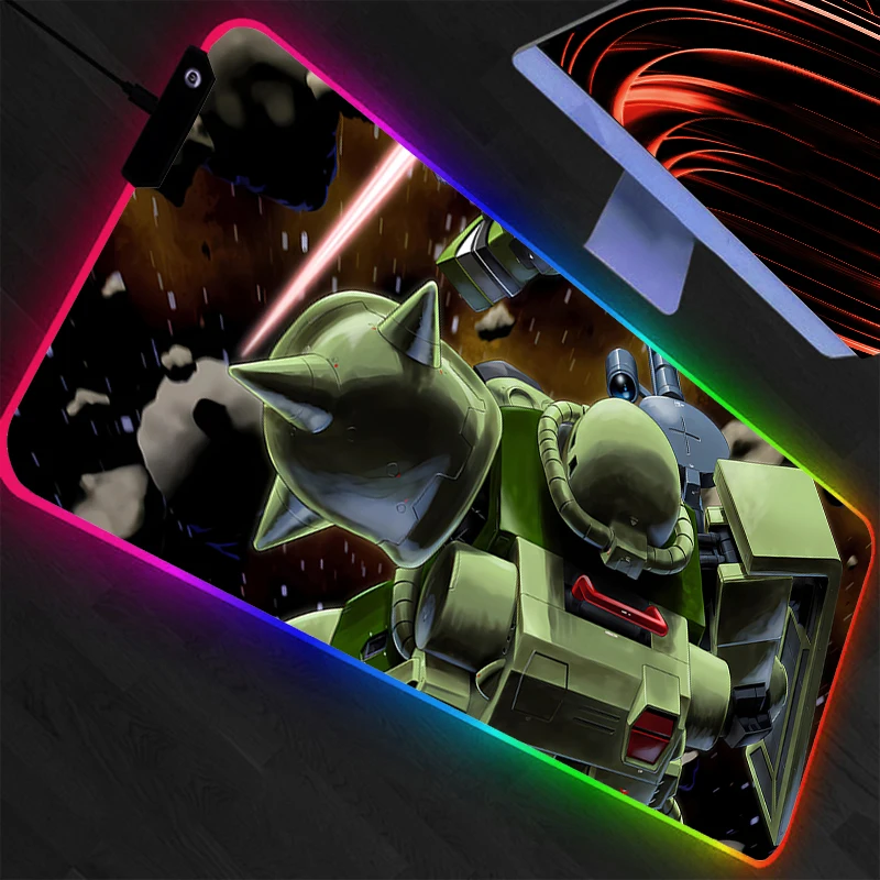 

RGB Mouse Pad GUNDAM Large Gamer xxl Desk mat Computer keyboard LED gaming accessories carpet Backlight mousepad animation