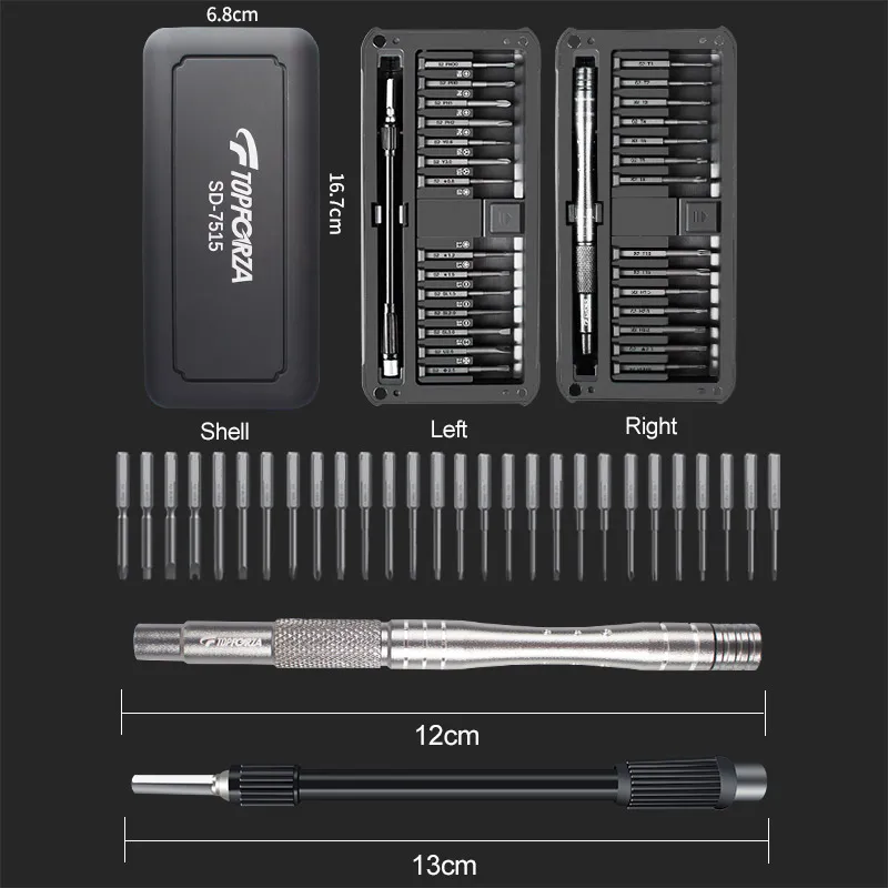 Juego de destornilladores S2 30 en 1, Kit de herramientas manuales de reparación de ordenador portátil y Smartphone, Torx magnético, Phillips, hexagonal, brocas