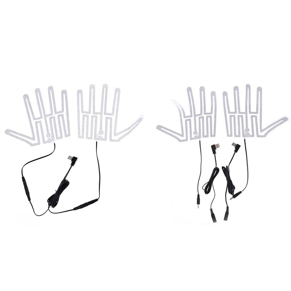 

1 Pair Electric Heating Pad Carbon Fiber 5V Five-Finger Gloves Heating Pad Thermal Insulation for Outdoor Skiing