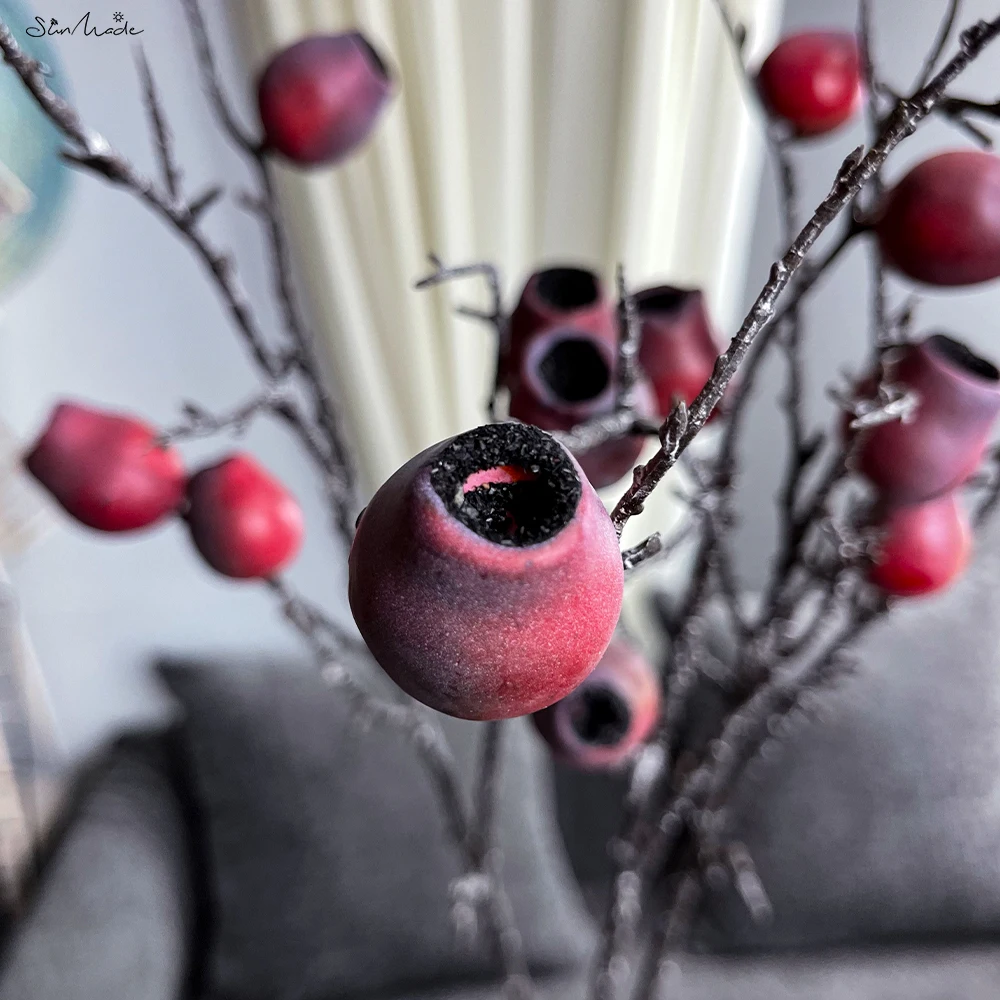 SunMade Vintage Pipe Fruit Branch Retro Artificial Fruits Home Hotel Decoration Flower Arrangement Supplies Flores Artificiais