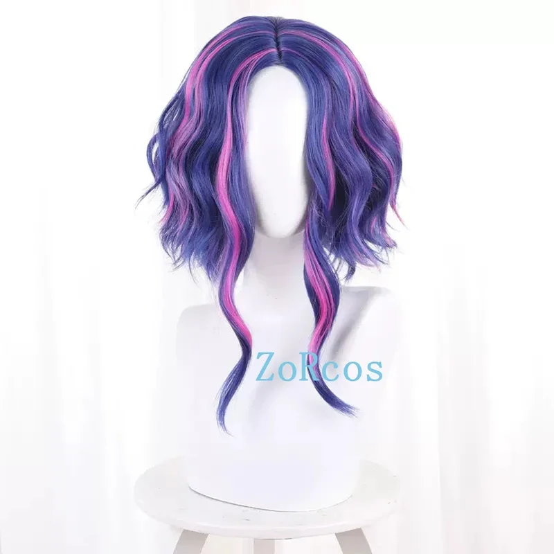 Anime My Hero Academia Lady Nagant Cosplay Wig Season 6 Lady Nagant 40cm Long Blue And Purple Halloween Cosplay Wig   Wig Cap