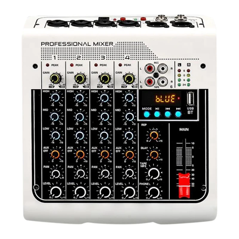 

Professional 6 Channel Bluetooth Mixer O Mixing DJ Console With Reverb Effect For Home USB Live Stage KTV