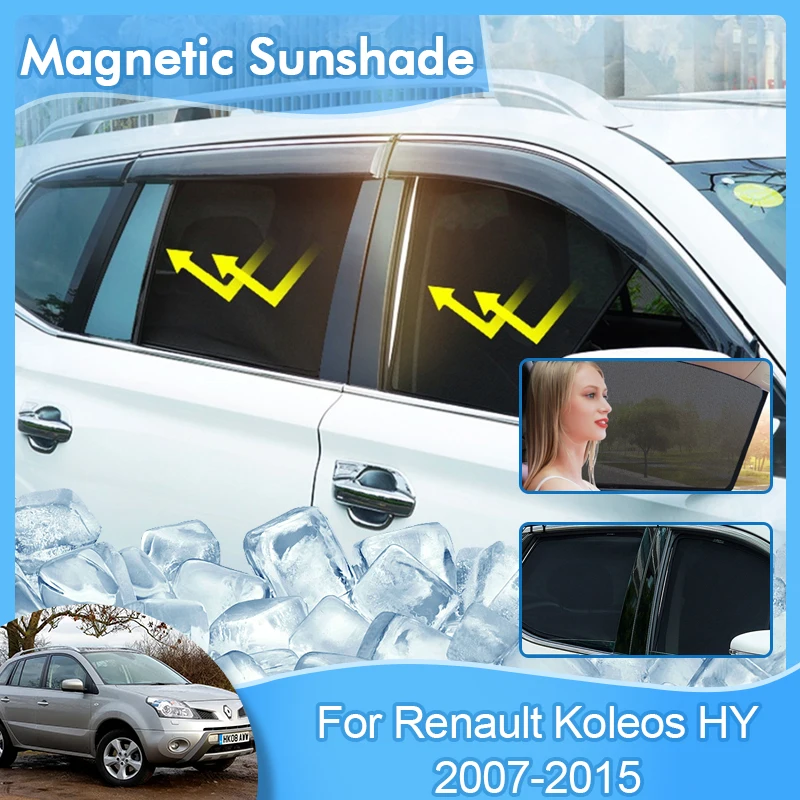 

Магнитный солнцезащитный козырек для Renault Koleos, Samsung QM5 HY 2007 ~ 2015, занавеска на лобовое стекло спереди и сзади, козырек от солнца, сетчатый чехол
