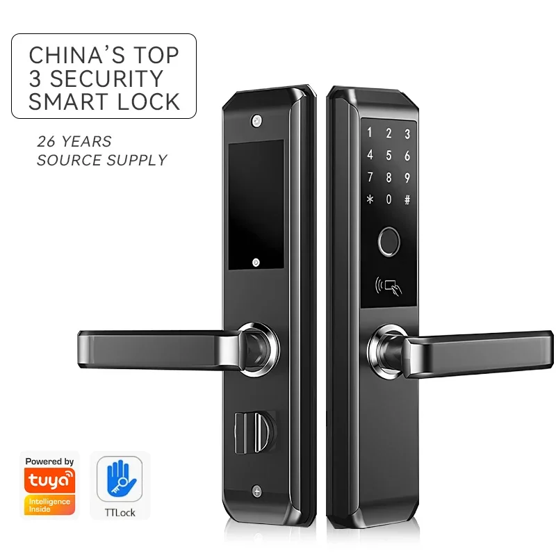 

Hot Sale Security Electronic Handle Digital Tuya Cerraduras Inteligentes Con Wifi Keys Fingerprint Door Smart Locks