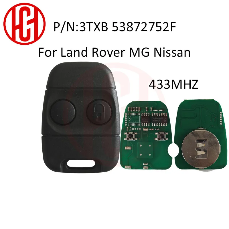2 Buttons 433Mhz ASK Auto Smart Key 3TXB 53872752F For LandRover MG Nis-san Discovery Freelander 2002 2003 2004 2005