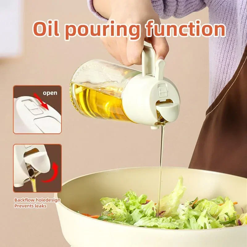 2 in 1 Pour Spray Sprayer Household Kitchen Oils Spray Cooking Olive Oil Dispenser Oil Baking Vinegar Soy Sauce Spray Container