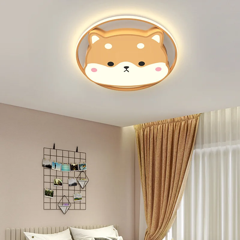 

Cute Children's Room Ceiling Lamps Shiba Inu Husky Yellow Duck Lamp Modern Warm Boy Girl Bedroom Baby Room Nursery Ceiling Light