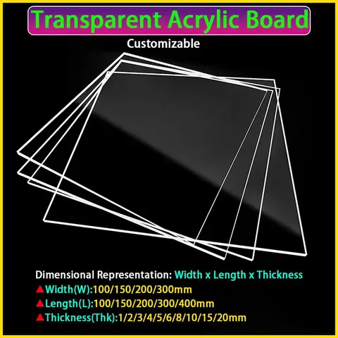 High Transparency Acrylic Sheet Plexiglass Plate 1-20mm Thick For DIY And Custom Production