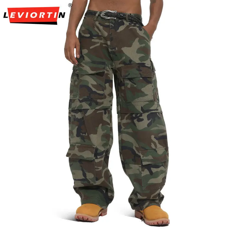

Men's Four Seasons New American Vibe Retro Camouflage Fashion Versatile Personalized Multi Pocket Design workwear casual pants