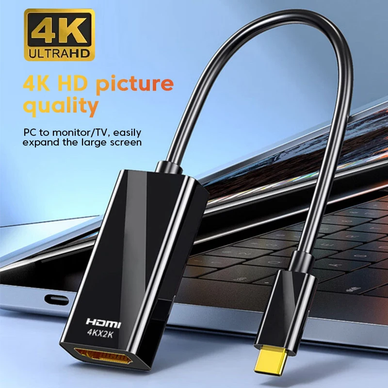 Type C To HDMI-compatible Cable USB Type-C to HDMI TV Display Adapter for MacBook Laptop PC 4K 30Hz USB C to HD Converter