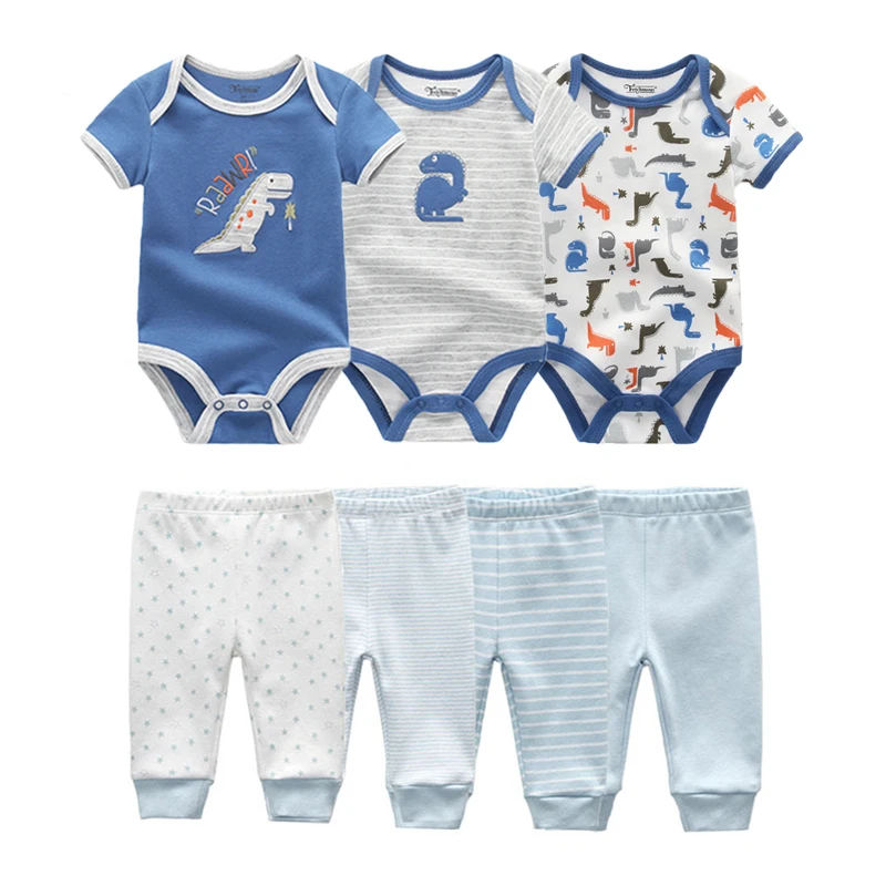 Fetchmous 7pcs/lot Jumpsuit Pants Baby Girl Trousers Baby Bodysuits Pants for Newborn Baby Clothing Soft Baby 0-12 Months