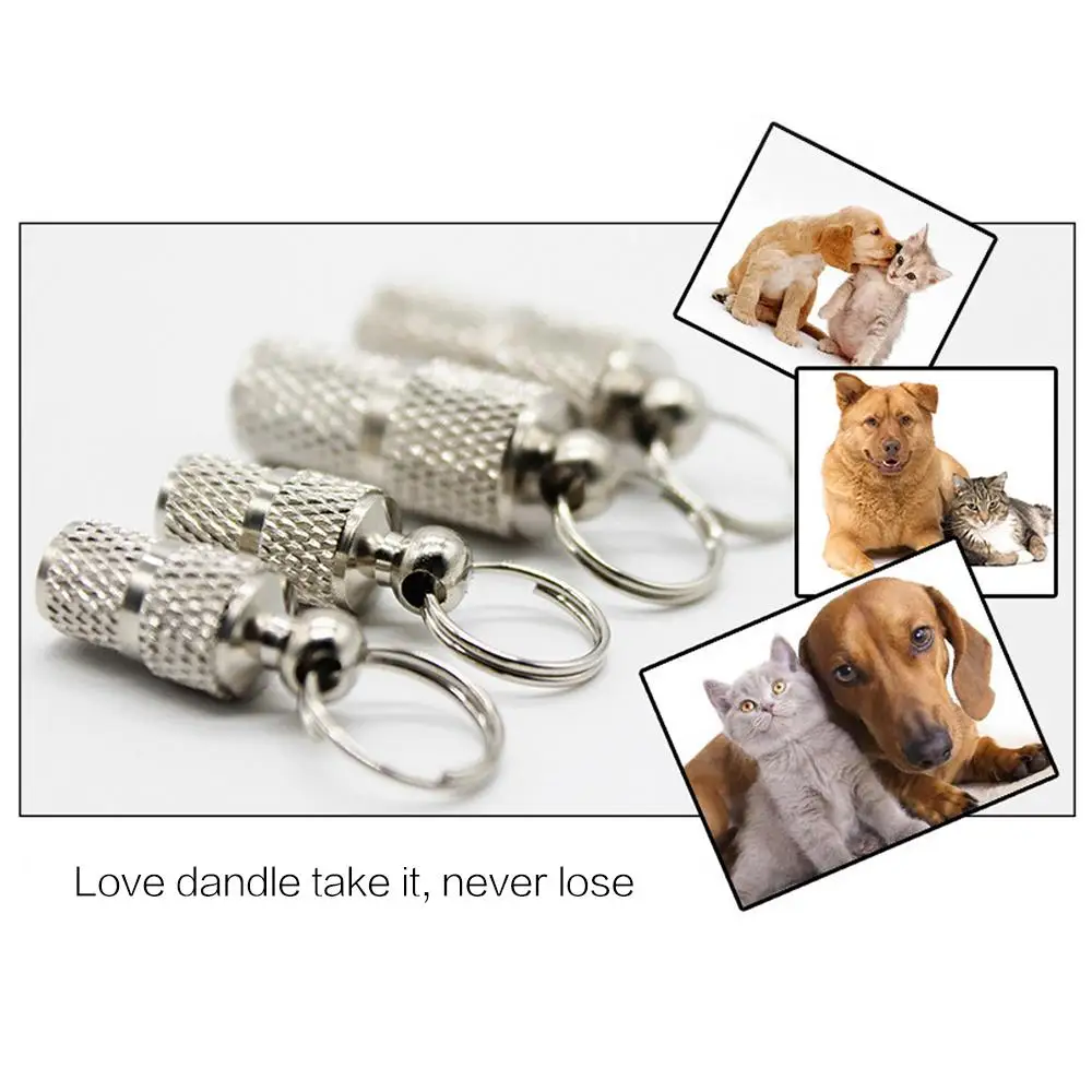 Dog Cat Name Tags Pet Collar ID Tag Keychain Anti-lost Nameplate Pendant Waterproof Capsule Keyring Necklace Puppy Accessories