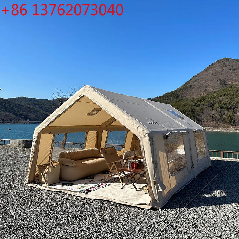 

Надувная палатка для кемпинга на открытом воздухе, без строительства, две спальни и одной гостиной для 5-8 человек.