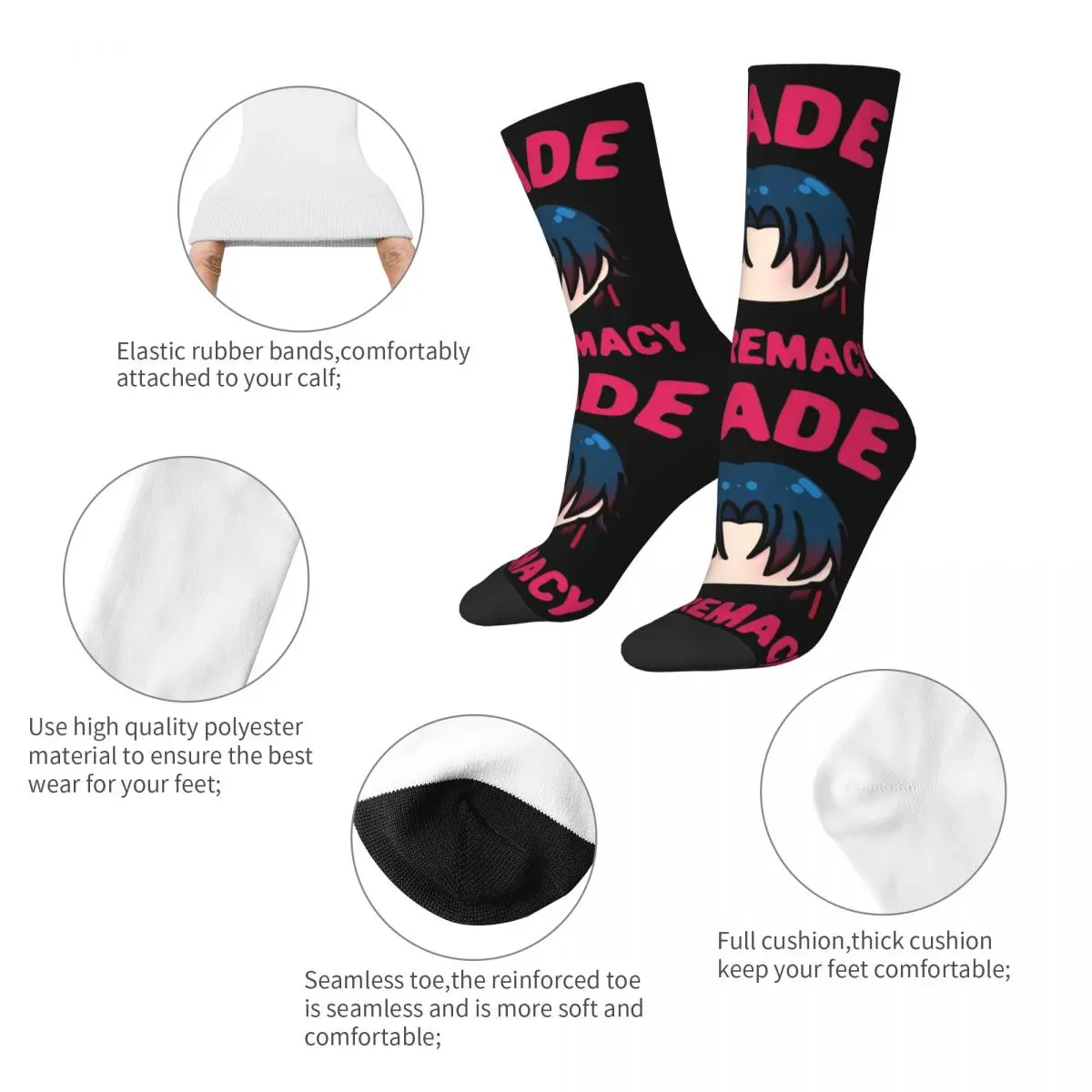 Autumn Winter Cool Unisex Honkai Star Rail Blade Supremac Socks Breathable Basketball Socks