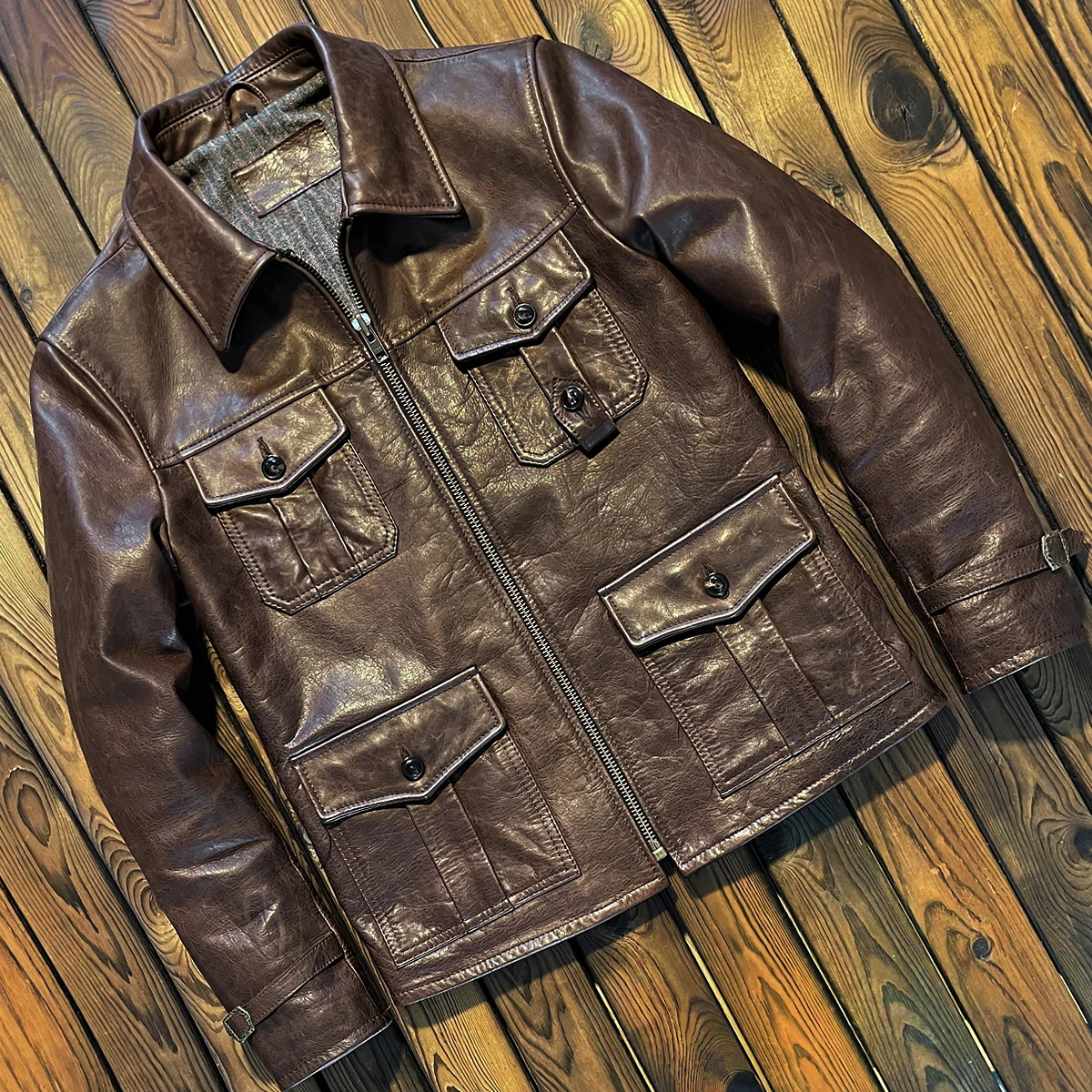 

Мужская кожаная куртка Jason Multi-ket Hunting Sle Biker Jaet, приталенная, из натуральной кожи, модная, зимняя, повседневная, средней длины