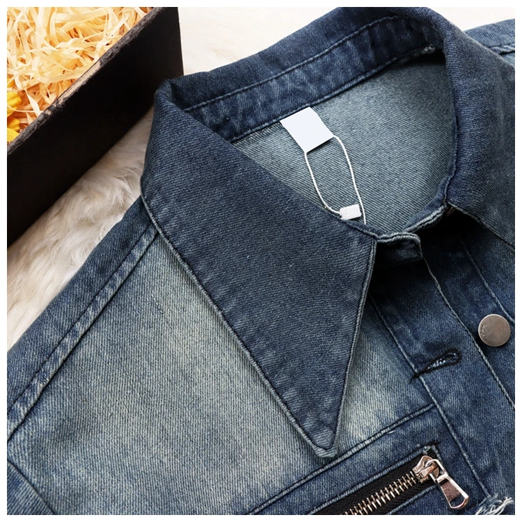 Fashion Cool Denim Set Women\'s Spring Trend Popular Personality Lapel Washed Jean Jacket Harun Trouser Fried Street 2 Piece Suit