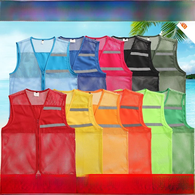 

Летний красный жилет Cus Made с наплечниками, сетчатой тканью, светоотражающими элементами, для вождения, с принтом, текстильный...