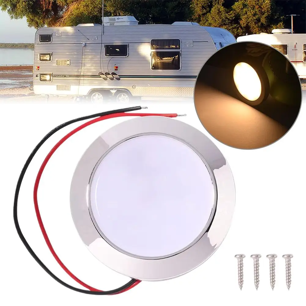12V Car Interior Roof Ceiling Lights IP65 Waterproof 24 SMT LED Panel RV Ceiling Lamp Motorhome LED Lights for Caravan RV M J3H1