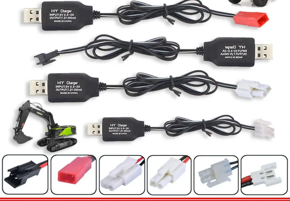 3.6V/4.8V/7.2V/8.4V/9.6V USB Charging Cable for TAMIYA Futaba radiomaster Frsky RC toy car plane ni-cd NiMH NiCD LIPO battery