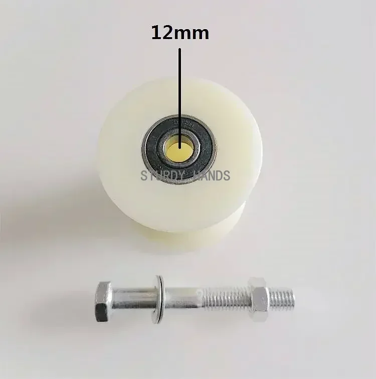 1PCS  12 * 70 * 65mm 50 round tube U-shaped bearing nylon track pulley belt spiral cable steel pipe plastic guide wheel