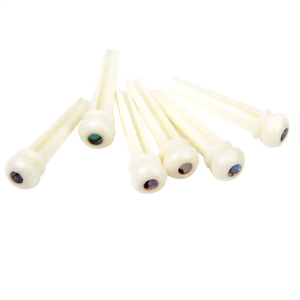 Bone Acoustic Guitar Bridge Pin Set Six Pieces High Quality Pegs for Guitar Neck Unfinished Upgrade and Repair