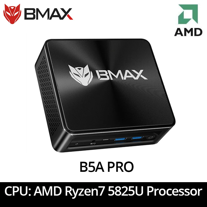 

Мини-ПК BMAX B5A Pro с процессором AMD Ryzen7 5700U, графикой AMD Radeon, 16 ГБ (поддержка до 64 ГБ) DDR4, 512 ГБ NVMe SSD, Windows 11