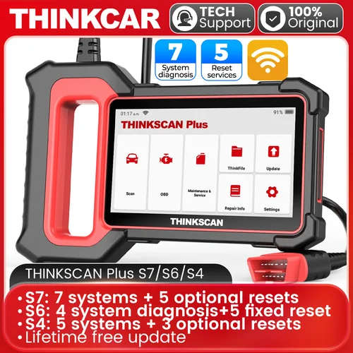 THINKCAR THINKSCAN Plus S7/S4/S6 OBD2 herramienta de diagnóstico, lector de código automático, escáner automotriz, actualización gratuita de por vida