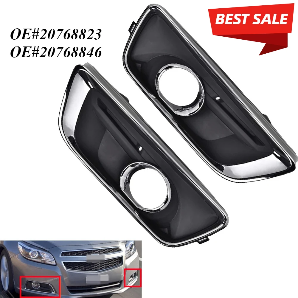 

Pair Left Right Car Front Bumper Fog Light Cover Grille for Chevrolet Malibu Eco 2013 2014 20768823 20768846