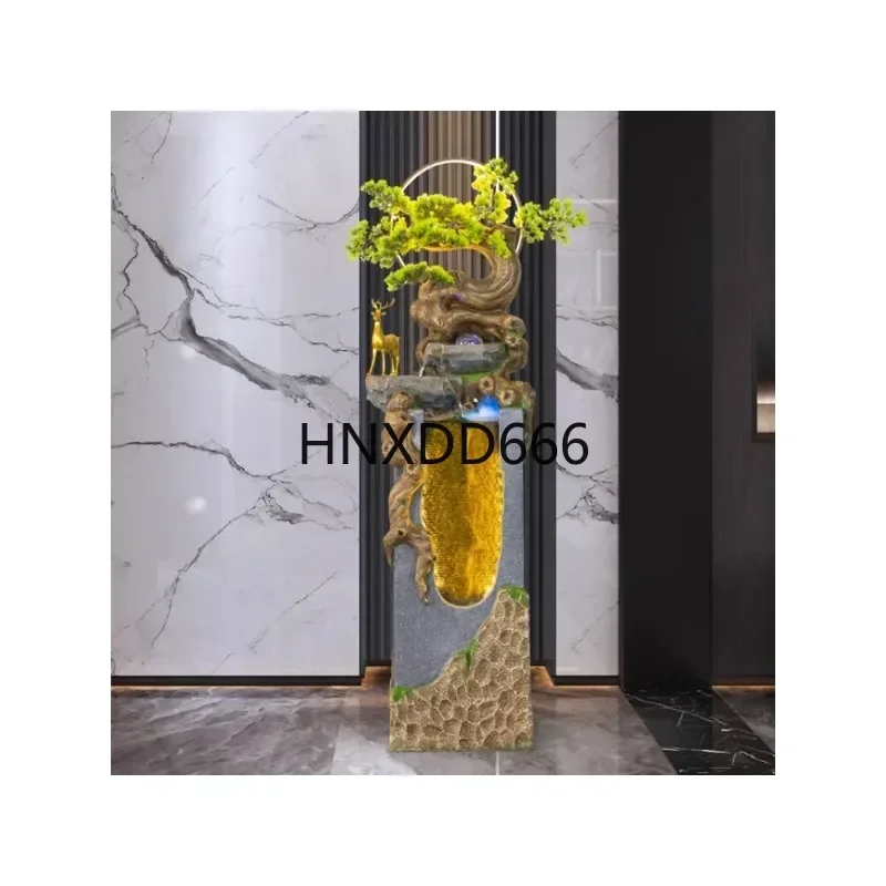 New Chinese Style Water Fountain Living Room Home Decoration Hallway Fengshui Wheel Lucky Circulation Water Landscape Decoration