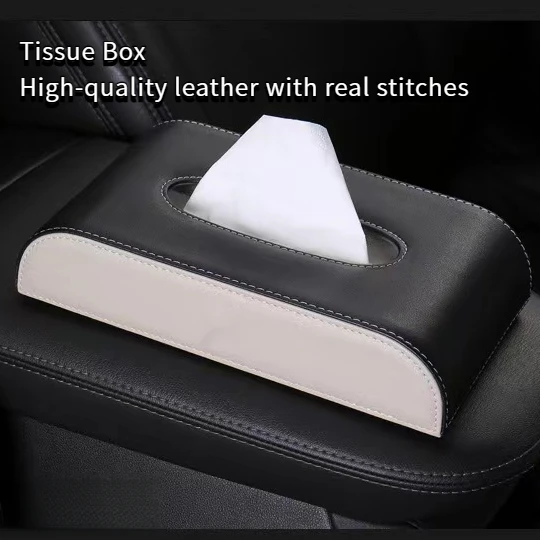 

Car Tissue Box Towel Napkin Holder Paper Rack Organizer Storage Bag Block Type Temporary Parking Number Sign Universal Leather