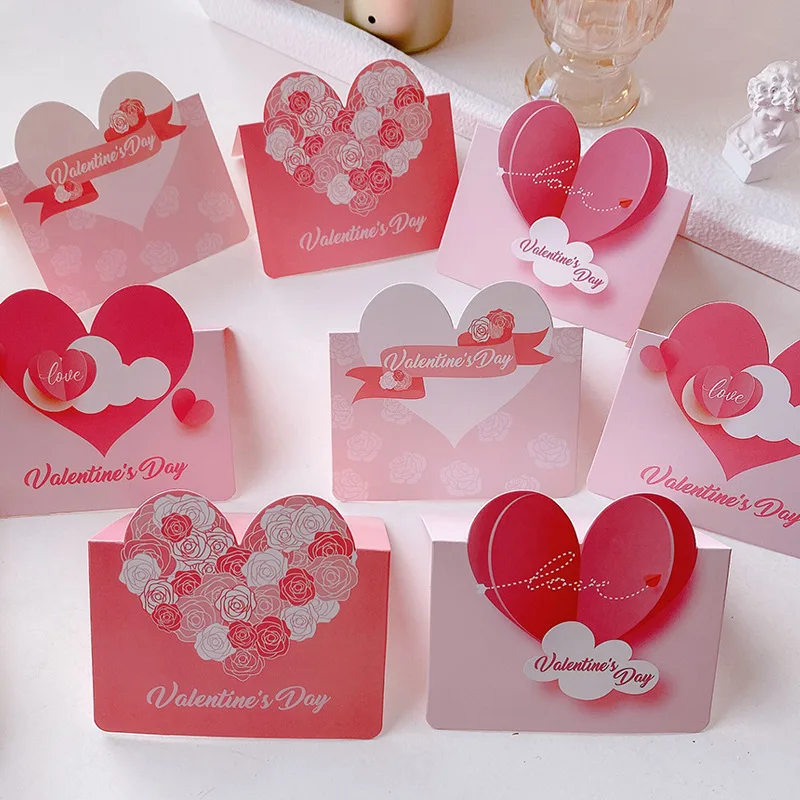Liebes-Grußkarte, 520-Karte, „I Love You“, Blumen, Festival, Valentinstag, Grußkarte, Liebesworte, kleine Karte, Hochzeit