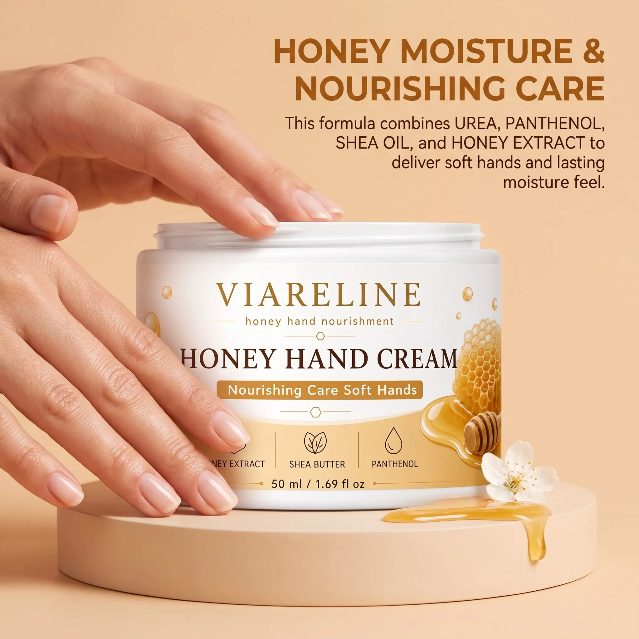 Natural Honey Extract Hand Cream Deep Nourish Hydrate Improve Dry Rough Skin Anti-Cracking Portable Hand Lotion For Women Men