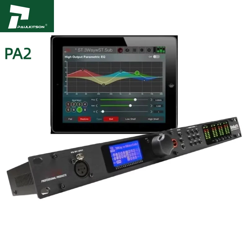 Paulkison Audio Processor Dbx DriveRack PA2 Metal DSP Digital Audio Processor Professional 2-In-6-Out Stage Sound Equipment