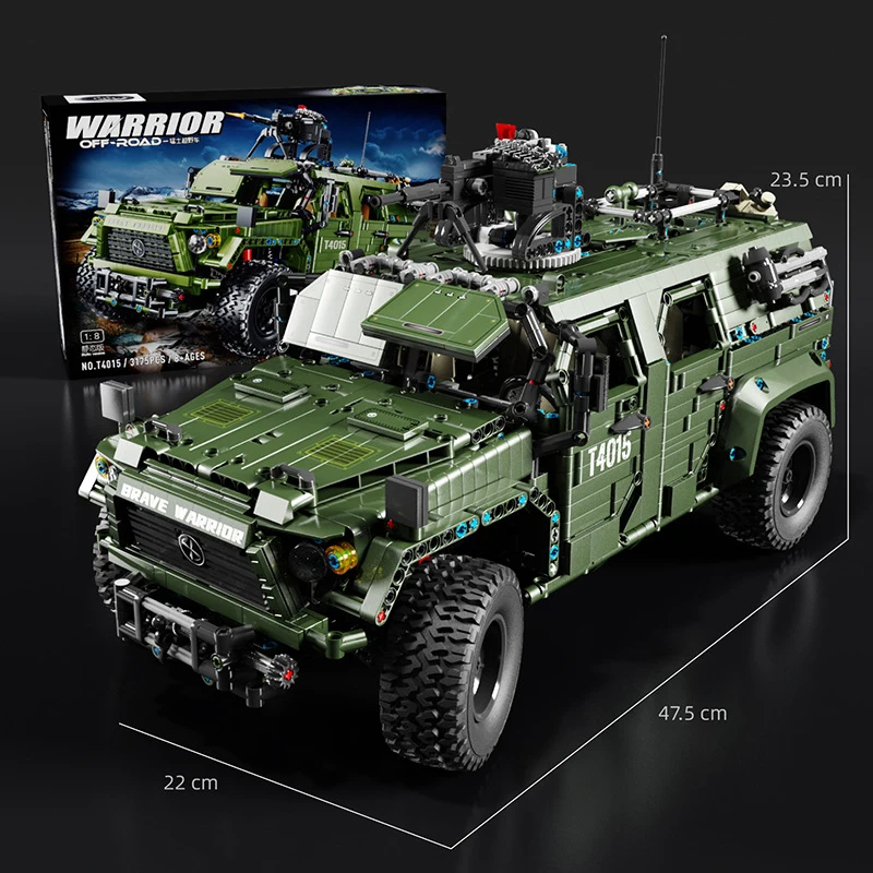 IN STOCK T4015 3175pcs Military Off-road Vehicle Building Blocks MOC Technical Remote Control Truck Bricks Toys for Boys Gift