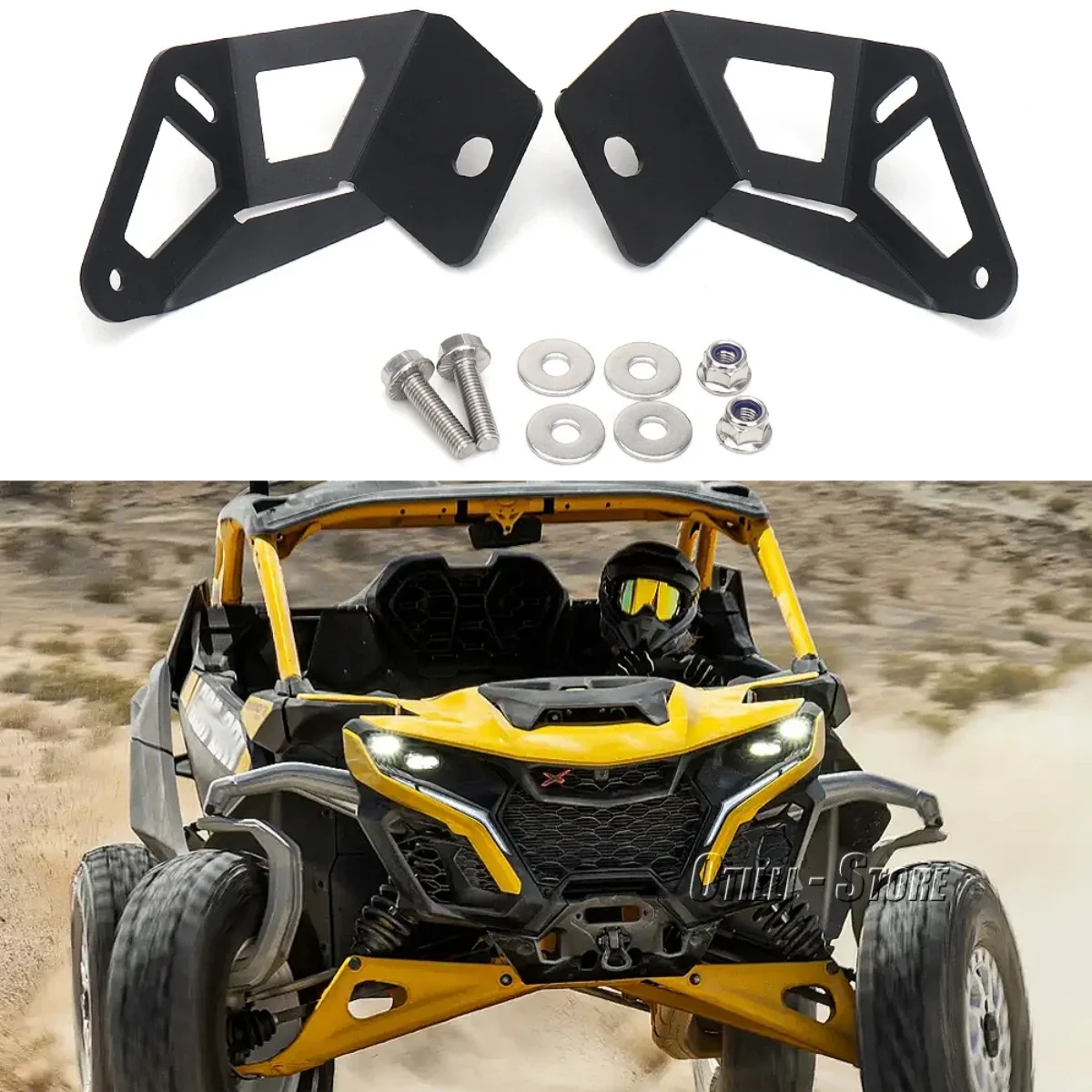 

Для Can-Am Maverick R 2024 UTV светодиодные аксессуары низкий/высокий монтажный кронштейн для переднего фар, комплект для CAN-AM MAVERICK R
