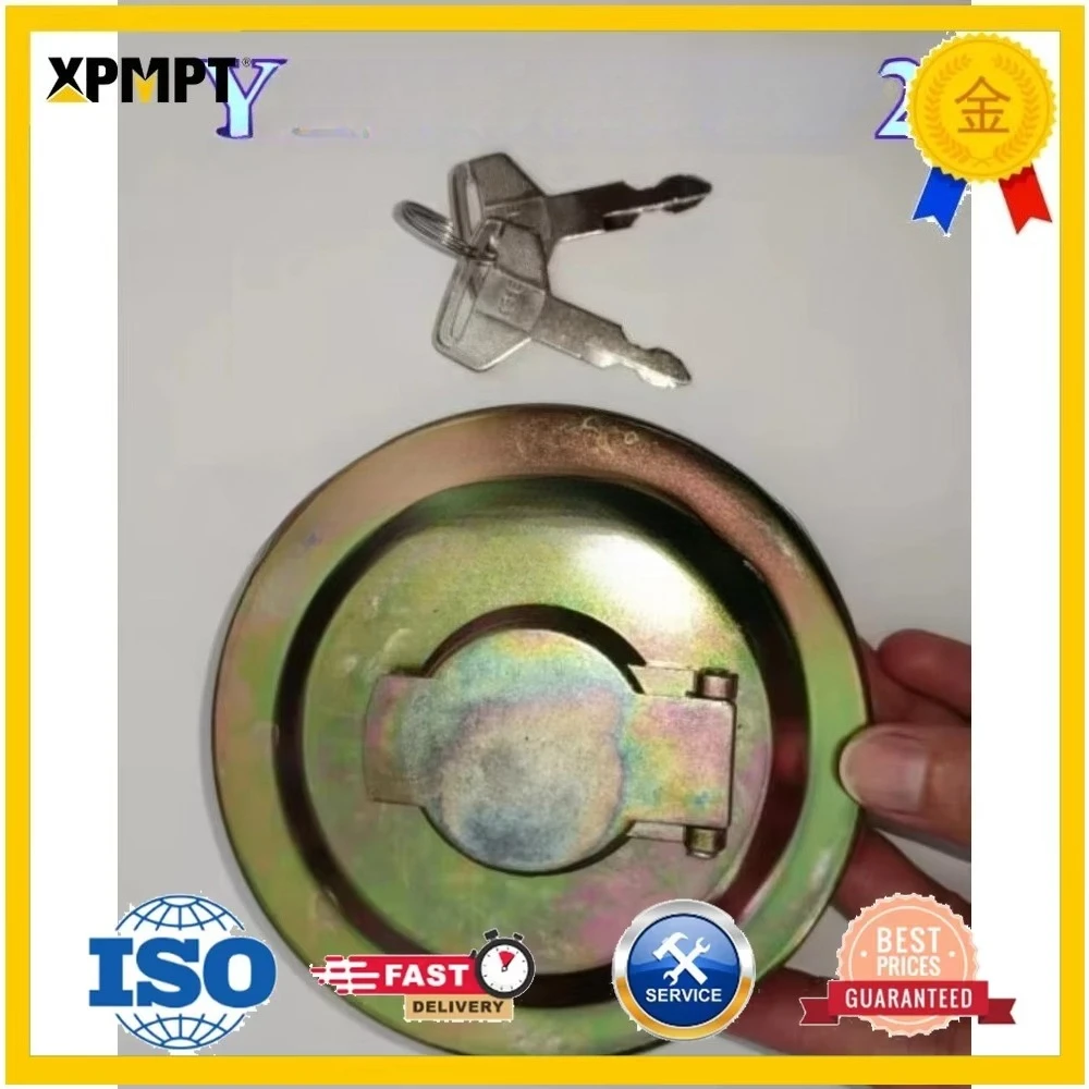 Excavator Fuel Tank Cap with 2 Keys Fuel Cover Cap YN20P01034P2 for Kobelco SK-8 SK100 SK200 SK300 SK160 SK250 SK330 SK480 -8