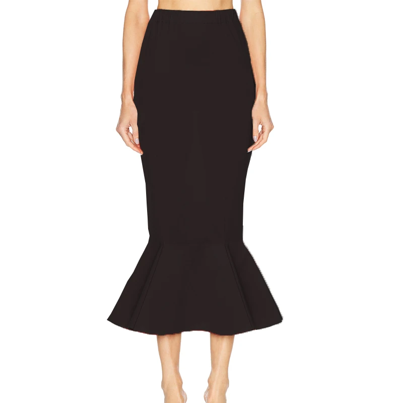 กระโปรงยาวทรงหางปลาเข้ารูปสำหรับผู้หญิงใส่ในช่วงฤดูใบไม้ร่วง เหมาะสำหรับงานปาร์ตี้กลางคืน งานฉลองวันเกิด