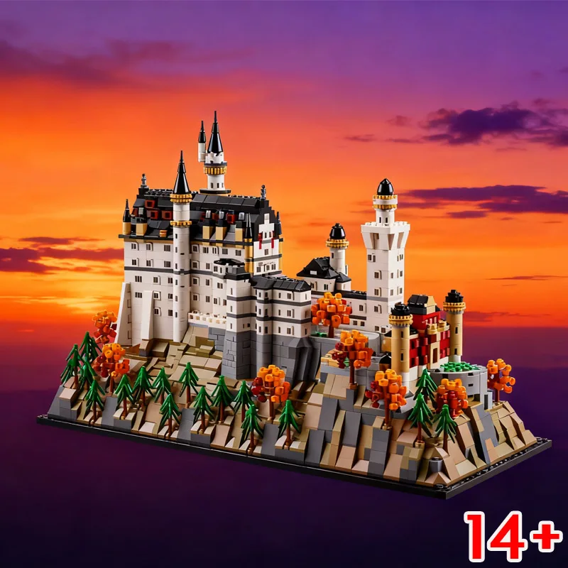 

European Forest Landscape Bricks MOC Architectural Model Kit Neuschwanstein Castle Building Blocks Toys Birthday Gifts