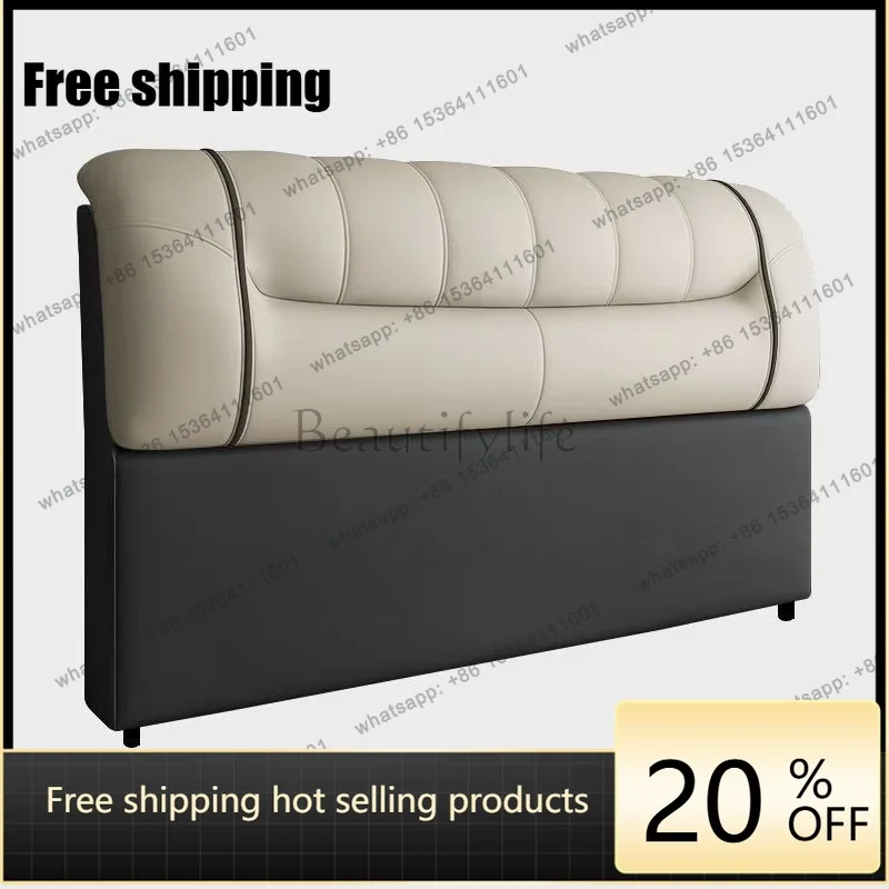 bedside soft bag backrest real cowhide new integrated floor solid wood separate leather bedside