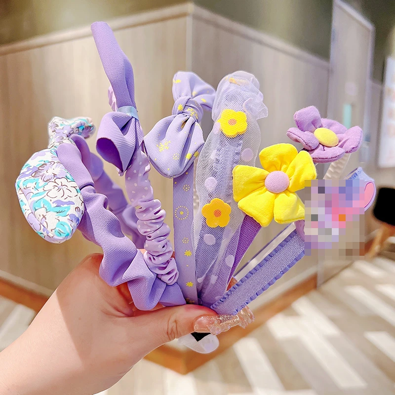 2022 New Children Cute Colors Cartoon Flower Hairbands Headwears Girls Lovely Sweet Hair Hoop Headbands Kids Hair Accessories