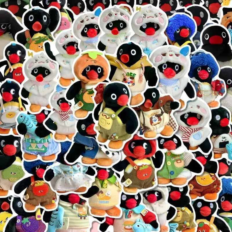 NEW 62PCS Kawaii Pingu Graffiti Stickers Cartoon Style 62 Non-Repeated Decorative Suitcase Guitar Notebook Waterproof Stickers