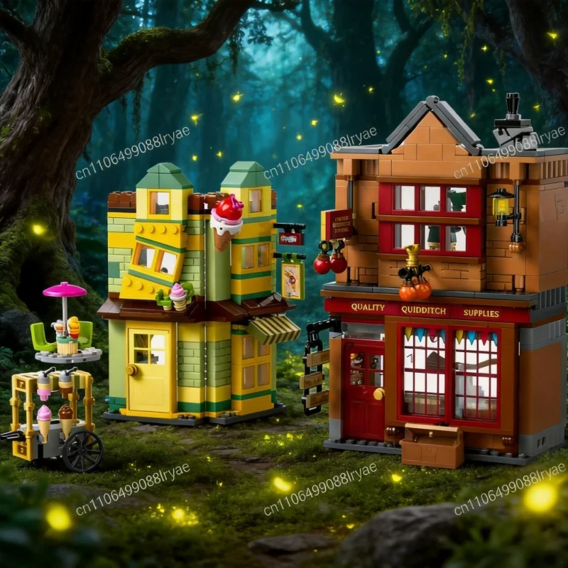 

795 particles MOC99932L Quidditch Boutique and Ice Cream Shop MOC Modular Model kit Adult birthday Christmas Gift