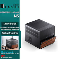 JONSBO N5 NAS Case supports ITX/M-ATX/ATX/E-ATX motherboards ATX PSU Use North American walnut solid wood supports Water cooling