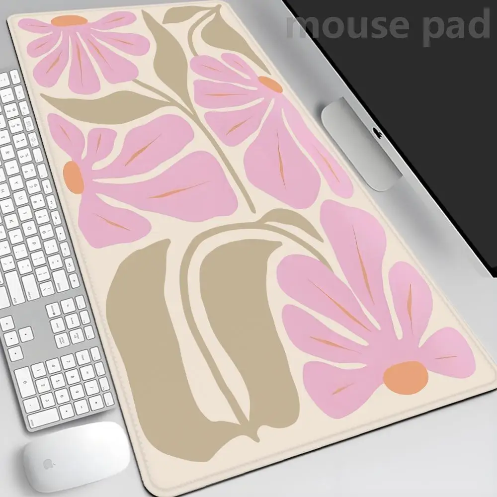 Large computer mouse pad 90x40 Pink Abstract flower office desk mat Gift Game Player desktop accessories Keyboard protection pad