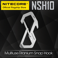 NITECORE NSH10 Multiuse Titanium Snap Hook 3-in-1 TC4 Bottle Opener Flat-head Screwdriver Keychain Backpack EDC Hanging Tool