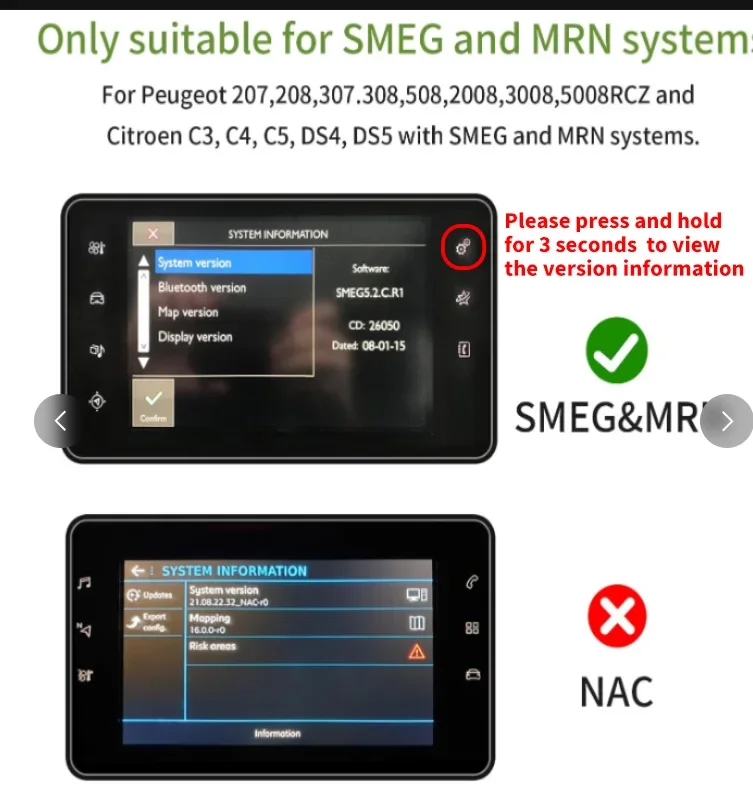 Wireless Carplay Android Auto Module for Peugeot Citroën SMEG MRN Picasso C4 C5 C6 DS4 DS3 308 508 208 3008 Mirror LinK