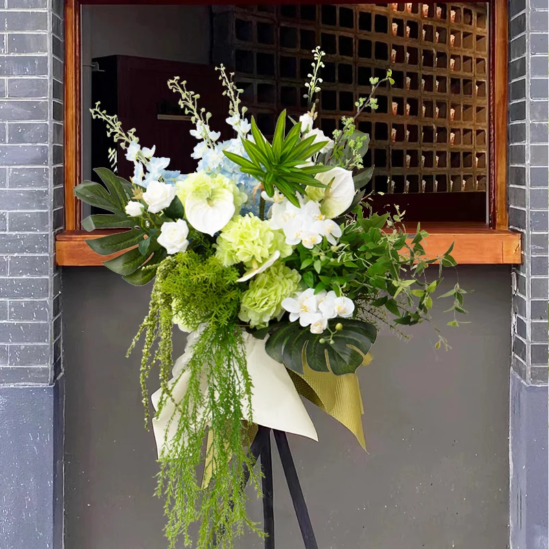 Wedding welcome flower forest simulation green plant floral decoration KT board background activity ceremony photography