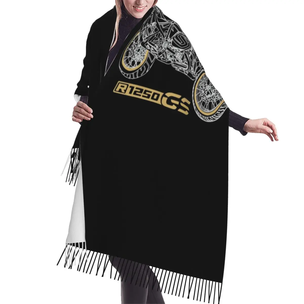 

GS 1250 R 1250 Adventure Мотоциклетный шарф Шарфы с кисточками для женщин Мягкие теплые шали и накидки Большая осенне-зимняя шаль