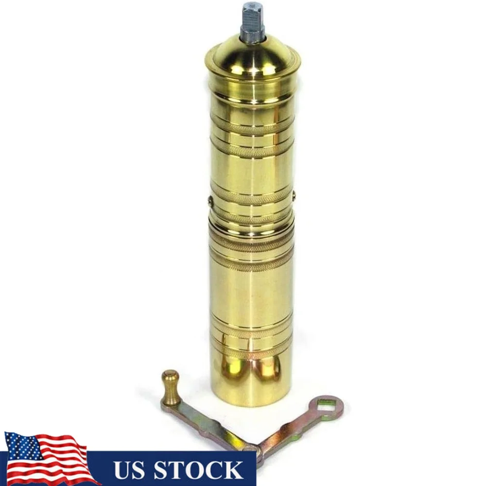 

Handmade Brass Coffee Spice Grinder Adjustable Coarseness Manual Mill with Steel Burrs Portable Folding Handle