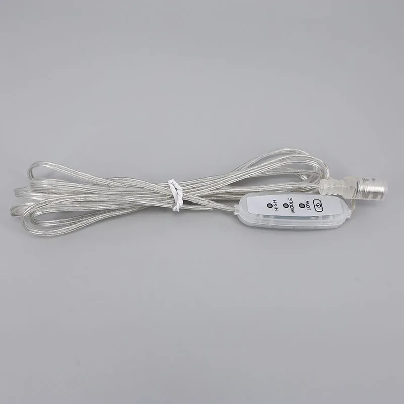 white transparent adjustable brightness DC LED 24awg Dimming light Switch extend Cable Dimmer strip neon lamp cord 2m S24
